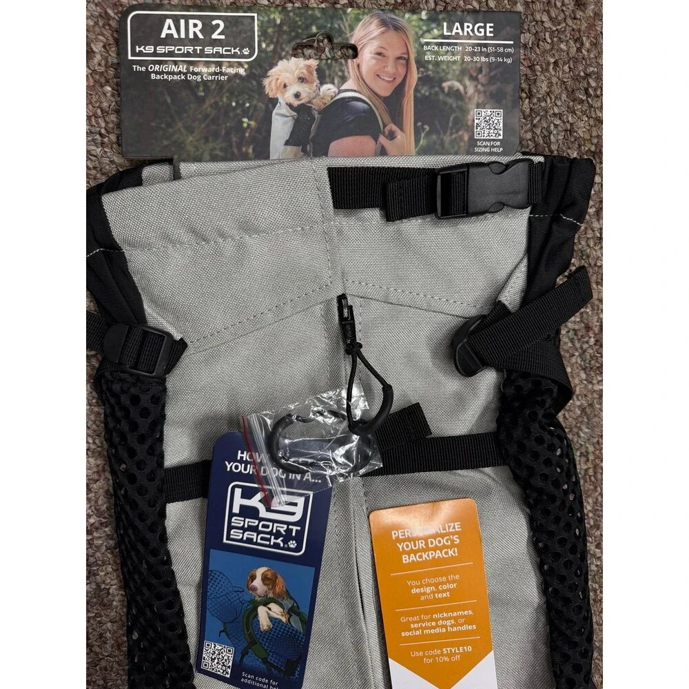 NWT K9 Sport Sack Air 2 Original Fog Carrier Size Large